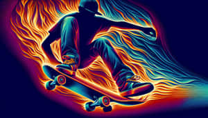 Neon Skateboarder Art Wallpaper