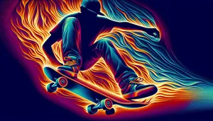 Neon Skateboarder Art Wallpaper