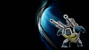 Neon Sketch Art Blastoise Wallpaper