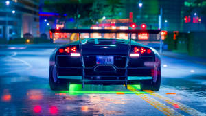 Neon Sports Car Wallpaper