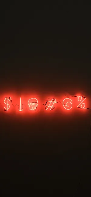 Neon Symbols Dark Background Wallpaper