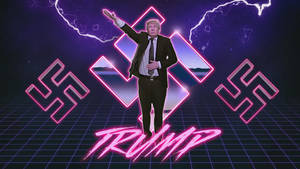 Neon Synthwave Trump Wallpaper