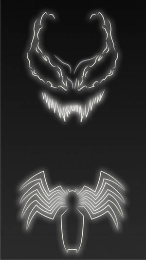 Neon White Venom Logos Wallpaper