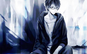 Nerdy Anime Boy With Glasses Wallpaper