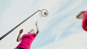 Netball Ring Goal Shoot Ball Look Up Wallpaper