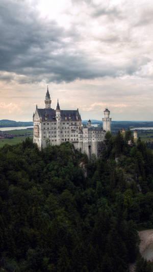 Neuschwanstein Castle White Clouds Wallpaper