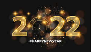 New Year 2022 Gold Clock Wallpaper