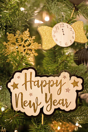 New Year Christmas Tree Sign Phone Wallpaper