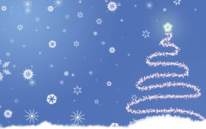New Year's Christmas Fir-tree Silhouette Wallpaper
