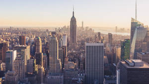 New York 4k Sunset Skyscrapers Wallpaper