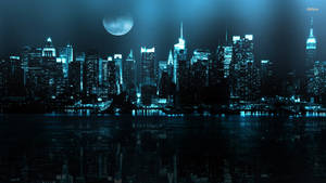 New York City Night Moonlight Wallpaper