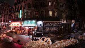 New York City Night Street View Wallpaper