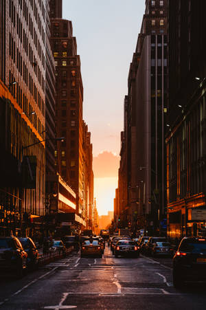 New York City Sunset Building Wallpaper