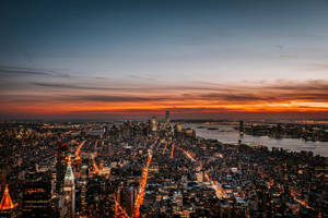 New York City Sunset Dusk Wallpaper