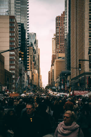 New York Hd Overcrowded Streets Wallpaper
