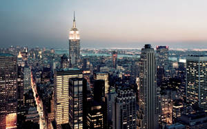 New York Hd Shining Empire Building Wallpaper