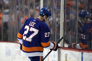 New York Islanders Wing Anders Lee Penalty Box Wallpaper