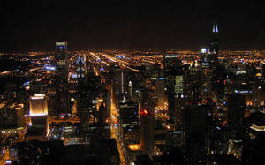 New York Night City Lighted Structures Wallpaper