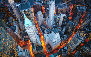 New York Night Top View Wallpaper