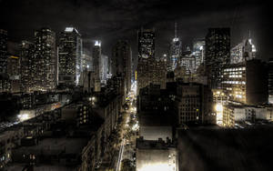 New York Night White City Lights Wallpaper