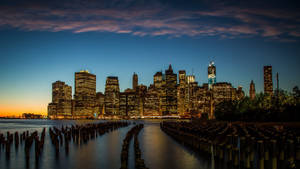 New York Skyline During Sunrise Wallpaper