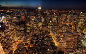 New York Skyline Looking Golden Wallpaper