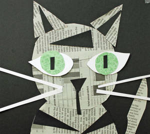 Newspaper Cat Collage Wallpaper