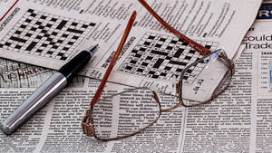 Newspaper Crossword Puzzle Glasses Wallpaper