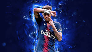 Neymar 4k Neon Blue Fan Edit Wallpaper