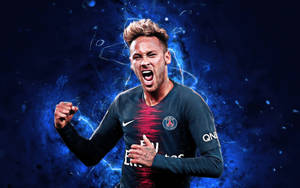 Neymar Celebrates A Goal With His Signature Air Punch. Wallpaper