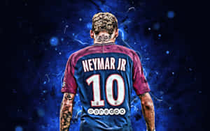 Neymar Junior Blue Sportswear Wallpaper