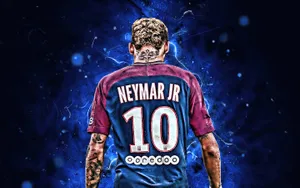 Neymar Junior Blue Sportswear Wallpaper
