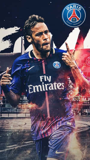 Neymar Pointing Up Iphone Wallpaper