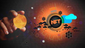 Nft Coin Orange Aesthetic Wallpaper
