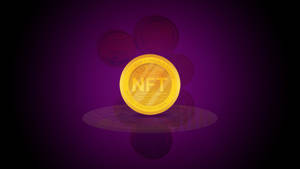 Nft Gold Coin Purple Wallpaper