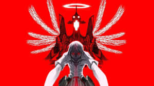Nge Angel Red Background Wallpaper