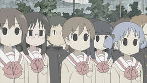 Nichijou Students With Dull Colors Wallpaper