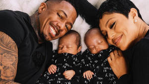 Nick Cannon With Twins And Abby Wallpaper