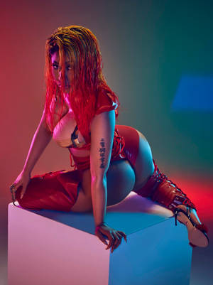 Nicki Minaj Hd Red Outfit Wallpaper
