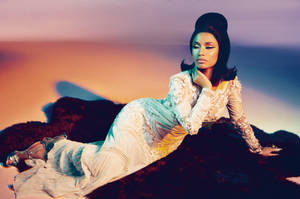 Nicki Minaj Hd White Dress Pose Wallpaper