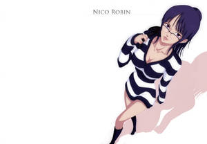 Nico Robin One Piece Striped Dress Wallpaper