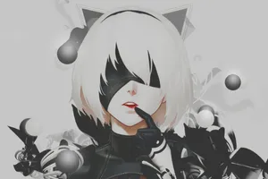 Nier Automata 2b Cat Ears Wallpaper