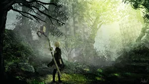 Nier Automata 2b Inside A Forest Wallpaper