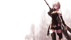 Nier Automata 4k Big Sword Wallpaper