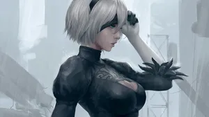 Nier Automata 4k Emerald Green Eyes Wallpaper