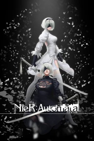 Hình nền : Nier Automata, Tác phẩm nghệ thuật, trò chơi điện tử, nghệ thuật  số, đàn bà, 2B Nier Automata, Katana, tóc trắng, Đùi cao, mưa, NieR, Chim  1920x1300 - The25thNight -