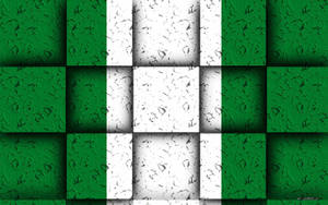 Nigeria Colors On Square Blocks Wallpaper