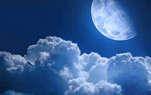Night 4k Sky And Half Moon Wallpaper