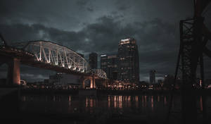 Night Aesthetic River Bridge Wallpaper