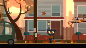 Night In The Woods In The Street Wallpaper